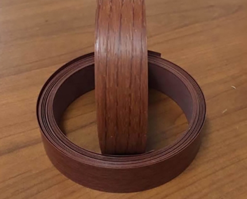 Dark Brown Hickory Wood PVC Edge Banding for Bed Desks