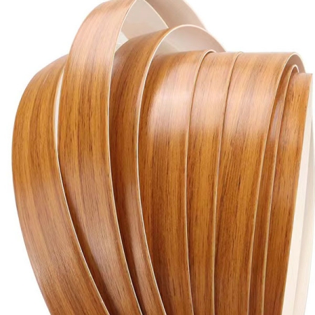 Golden Brown Teak Grain High Gloss PVC Edge Banding for Archive Shelving