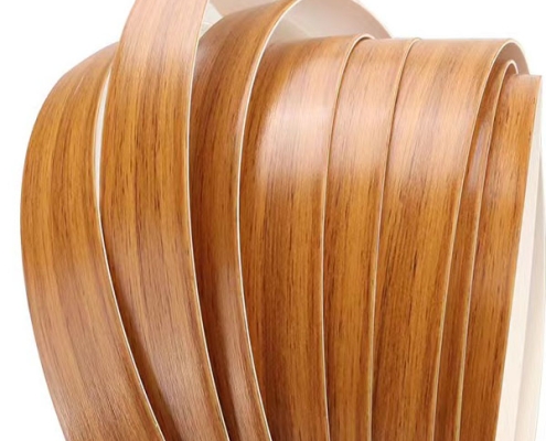 Golden Brown Teak Grain High Gloss PVC Edge Banding for Archive Shelving