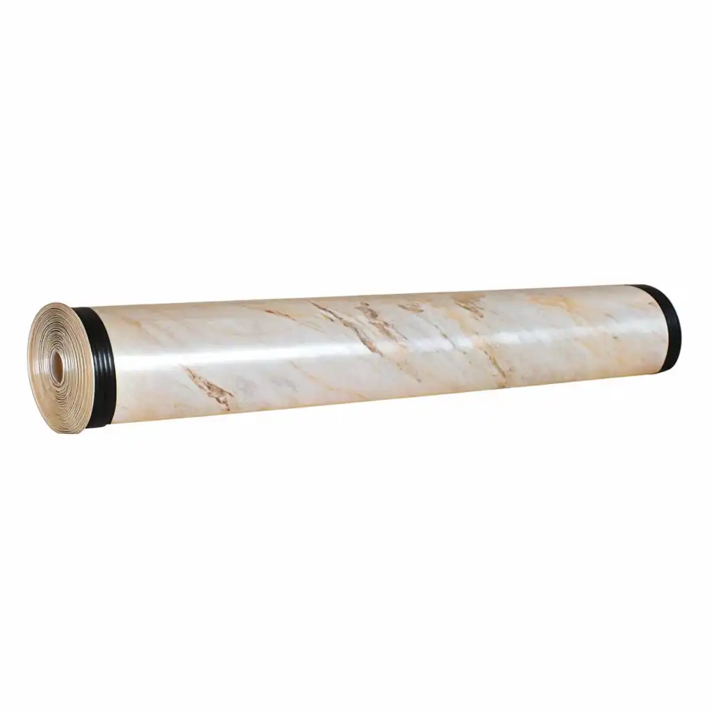 A roll of stone-textured PVC film